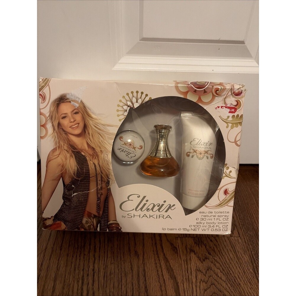 Elixir by Shakira for Women Gift Set Perfume Spray 1 oz., Lip Balm, Body Lotion
